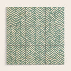 Herringbone, Teal, Boho Art Wood Wall Art Gallery Image 1