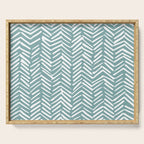 Herringbone, Teal, Boho Art Serving Tray Gallery Image 1