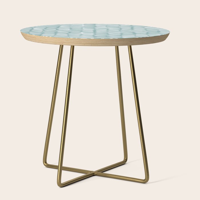 Herringbone, Teal, Boho Art Side Table Gallery Image 1