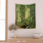 Ivan Shishkin "Stream in the Forest (On the Hillside)" Wall Tapestry Gallery Image 2