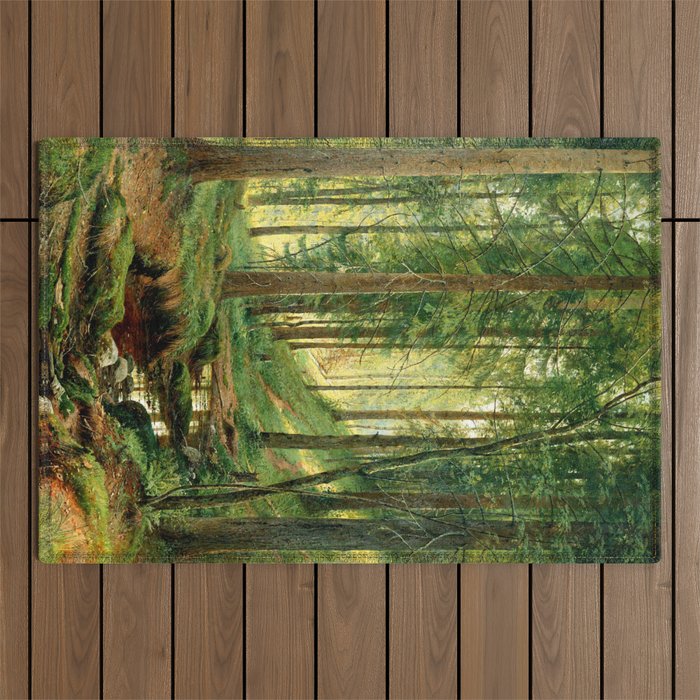 Ivan Shishkin "Stream in the Forest (On the Hillside)" Outdoor Rug Gallery Image 1
