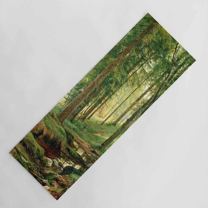 Ivan Shishkin "Stream in the Forest (On the Hillside)" Yoga Mat Gallery Image 1