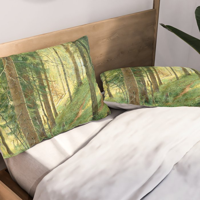 Ivan Shishkin "Stream in the Forest (On the Hillside)" Pillow Sham Gallery Image 2