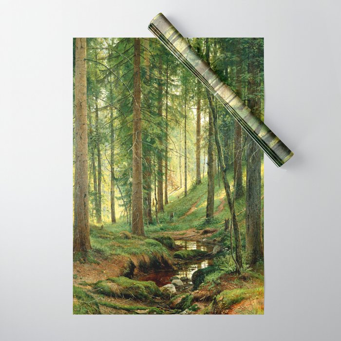 Ivan Shishkin "Stream in the Forest (On the Hillside)" Wrapping Paper Gallery Image 1