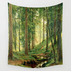 Ivan Shishkin "Stream in the Forest (On the Hillside)" Wall Tapestry Gallery Image 4