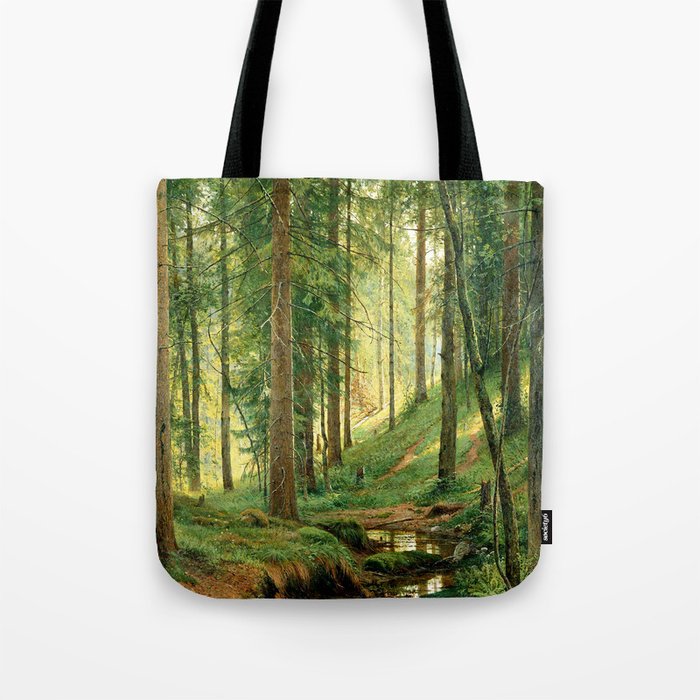Ivan Shishkin "Stream in the Forest (On the Hillside)" Tote Bag Gallery Image 1