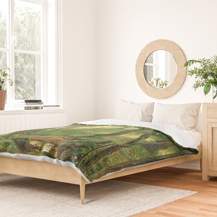 Ivan Shishkin "Stream in the Forest (On the Hillside)" Duvet Cover Gallery Image 2