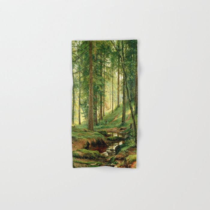 Ivan Shishkin "Stream in the Forest (On the Hillside)" Bath Towel Gallery Image 1