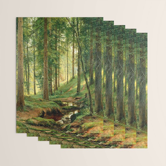 Ivan Shishkin "Stream in the Forest (On the Hillside)" Wrapping Paper Gallery Image 3
