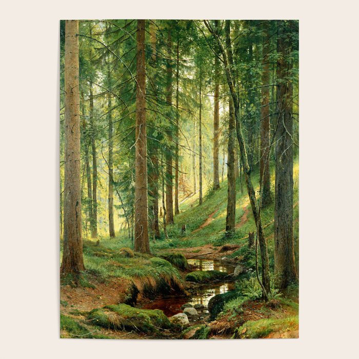 Ivan Shishkin "Stream in the Forest (On the Hillside)" Poster Gallery Image 1