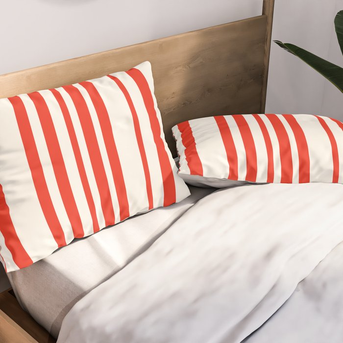 Classic Stripes I - Red & White Candy Cane Pillow Sham Gallery Image 2