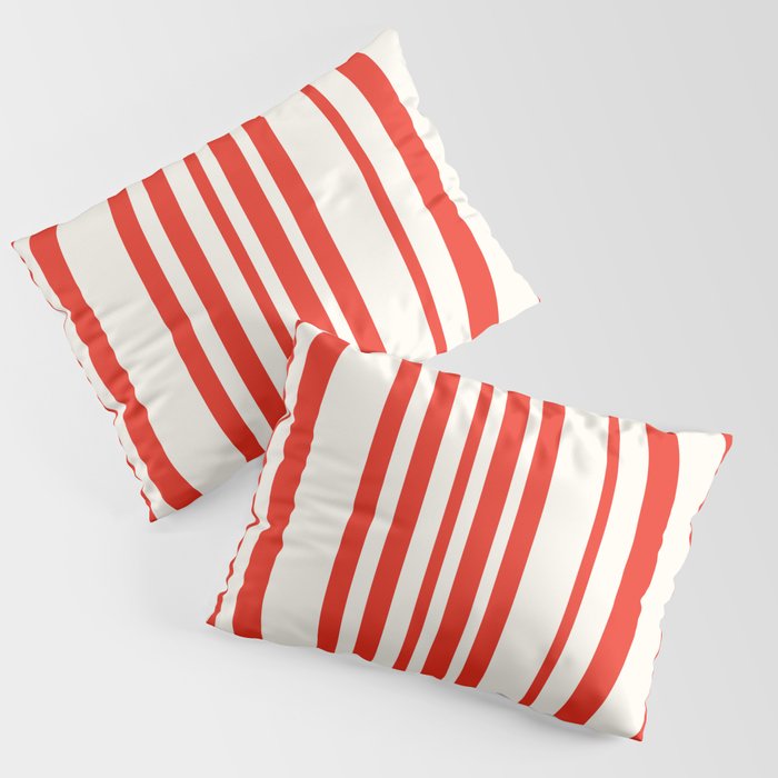 Classic Stripes I - Red & White Candy Cane Pillow Sham Gallery Image 3
