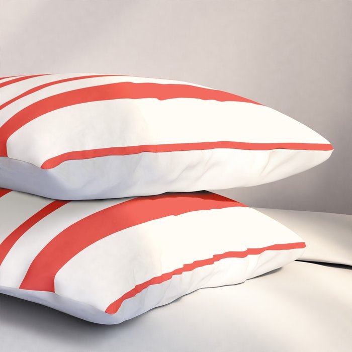 Classic Stripes I - Red & White Candy Cane Pillow Sham Gallery Image 3