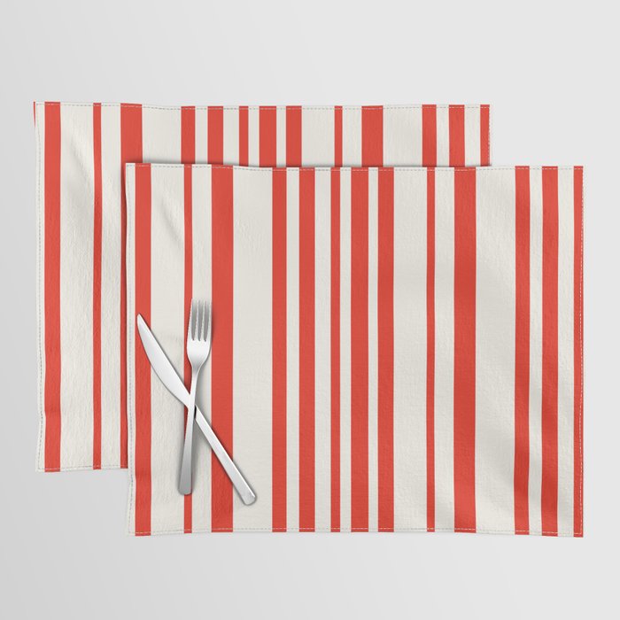 Classic Stripes I - Red & White Candy Cane Placemat Gallery Image 1