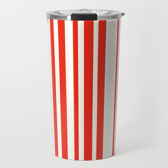 Classic Stripes I - Red & White Candy Cane Travel Mug Gallery Image 1