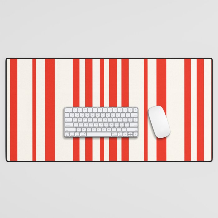 Classic Stripes I - Red & White Candy Cane Desk Mat Gallery Image 1
