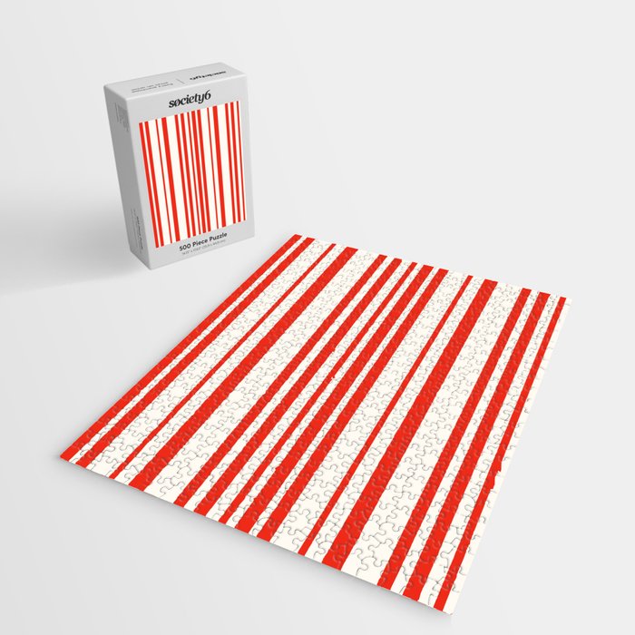 Classic Stripes I - Red & White Candy Cane Jigsaw Puzzle Gallery Image 2