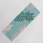 Summer, Pineapple Art, Pink, Turquoise, Teal Yoga Mat Gallery Image 1
