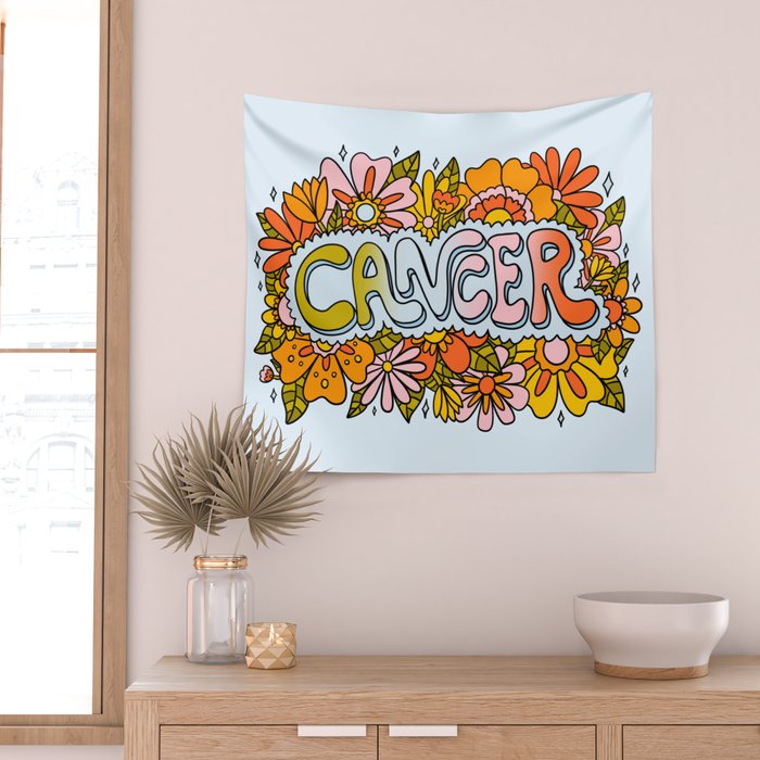 Cancer Flowers Wall Tapestry Gallery Image 2