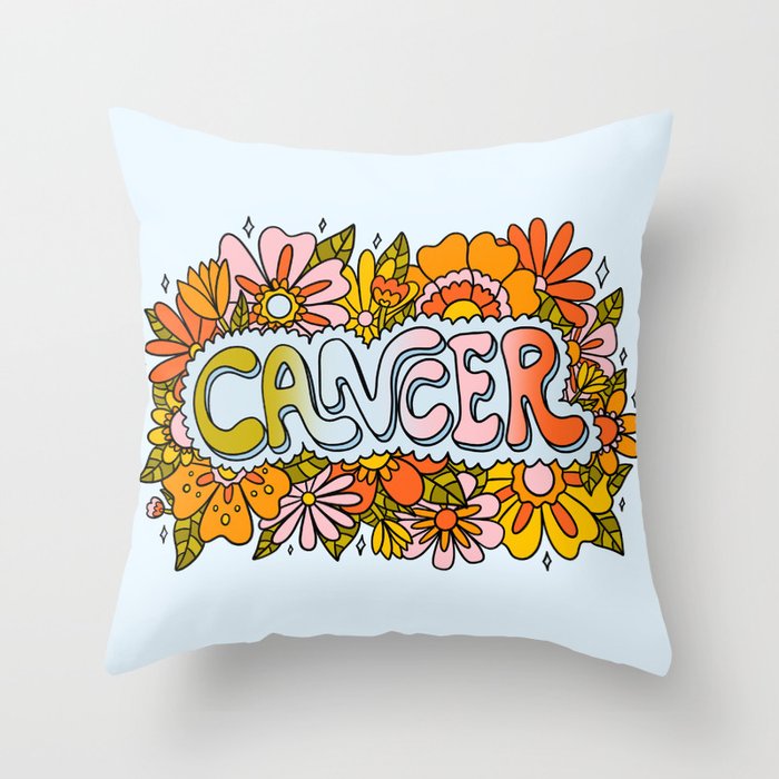Cancer Flowers Throw Pillow Gallery Image 6