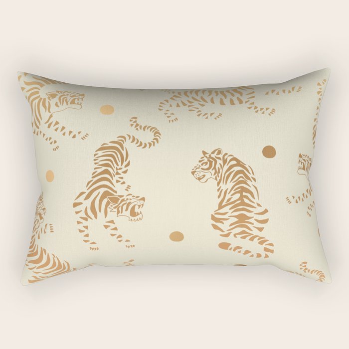 Golden Tigers III Rectangular Pillow Gallery Image 1