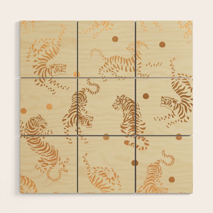 Golden Tigers III Wood Wall Art Gallery Image 1