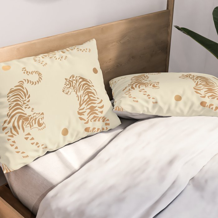 Golden Tigers III Pillow Sham Gallery Image 2