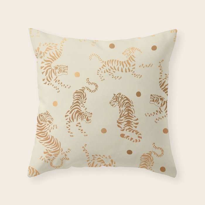 Golden Tigers III Throw Pillow Gallery Image 6