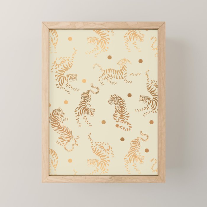 Golden Tigers III Mini Art Print Gallery Image 1
