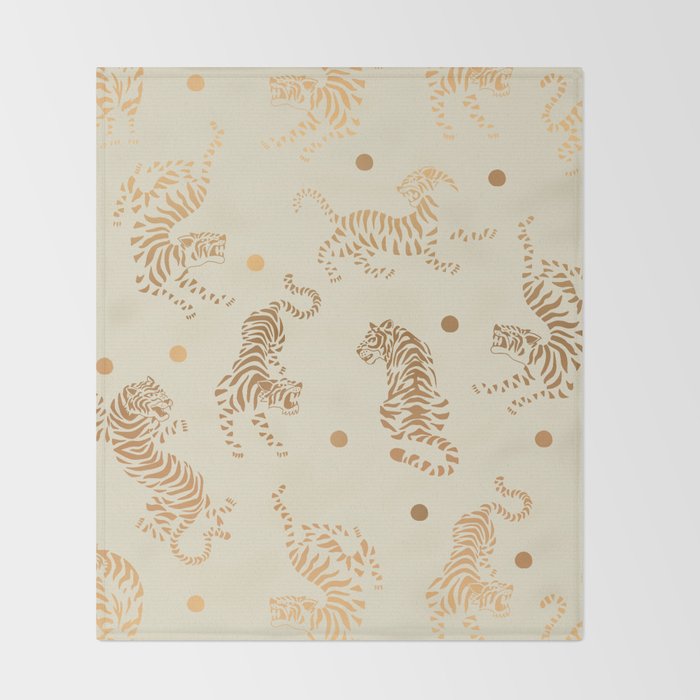 Golden Tigers III Throw Blanket Gallery Image 2