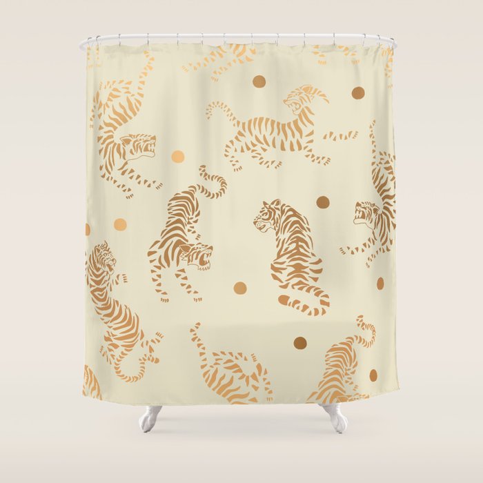 Golden Tigers III Shower Curtain Gallery Image 1