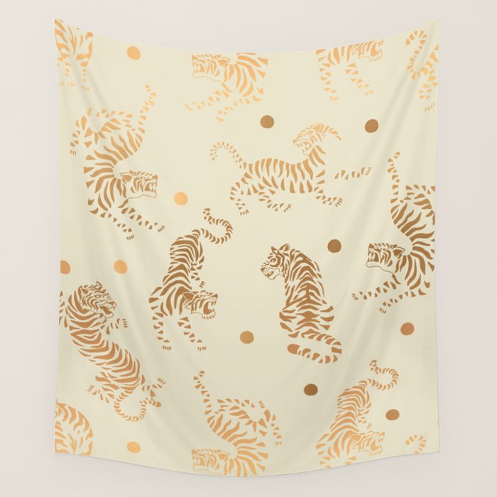 Golden Tigers III Wall Tapestry Gallery Image 1