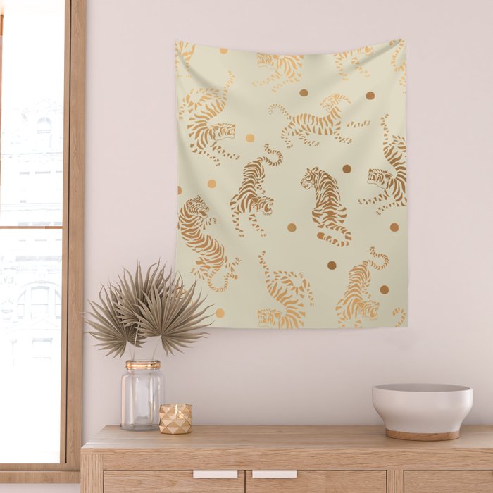 Golden Tigers III Wall Tapestry Gallery Image 2