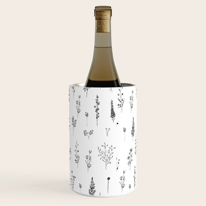 White Wildflowers Pattern Wine Chiller Gallery Image 3