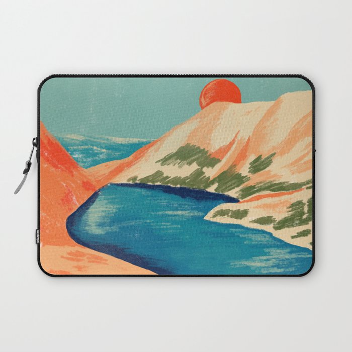 Serene River Flowing Through Majestic Mountains Laptop Sleeve Gallery Image 1