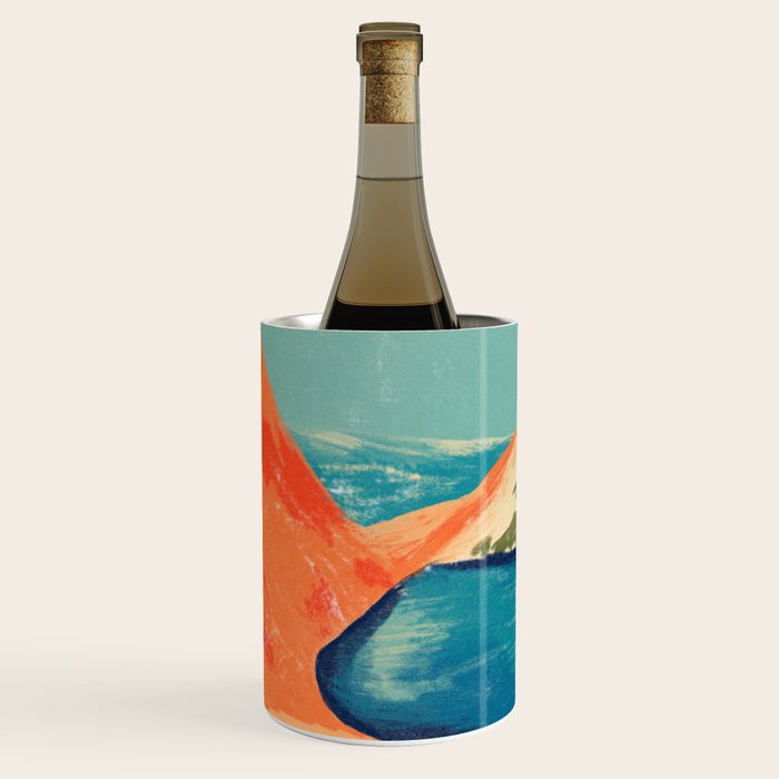 Serene River Flowing Through Majestic Mountains Wine Chiller Gallery Image 2