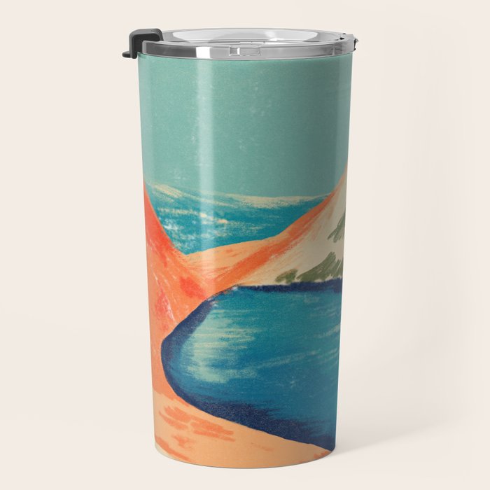 Serene River Flowing Through Majestic Mountains Travel Mug Gallery Image 3