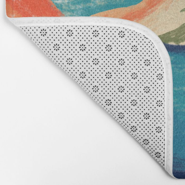 Serene River Flowing Through Majestic Mountains Bath Mat Gallery Image 2