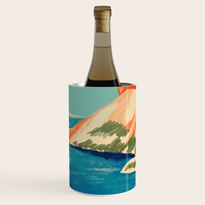 Serene River Flowing Through Majestic Mountains Wine Chiller Gallery Image 1