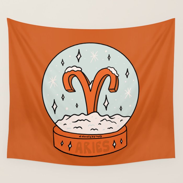 Aries Snow Globe Wall Tapestry Gallery Image 1