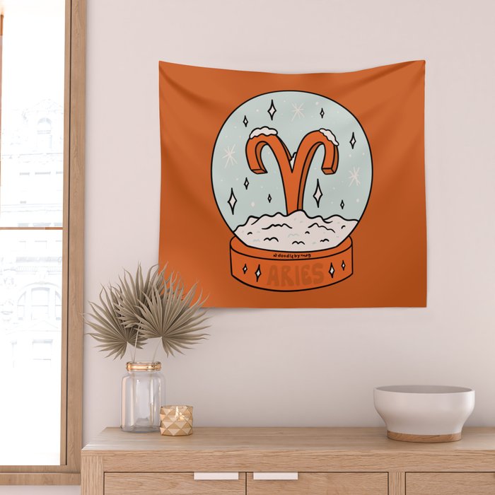 Aries Snow Globe Wall Tapestry Gallery Image 2