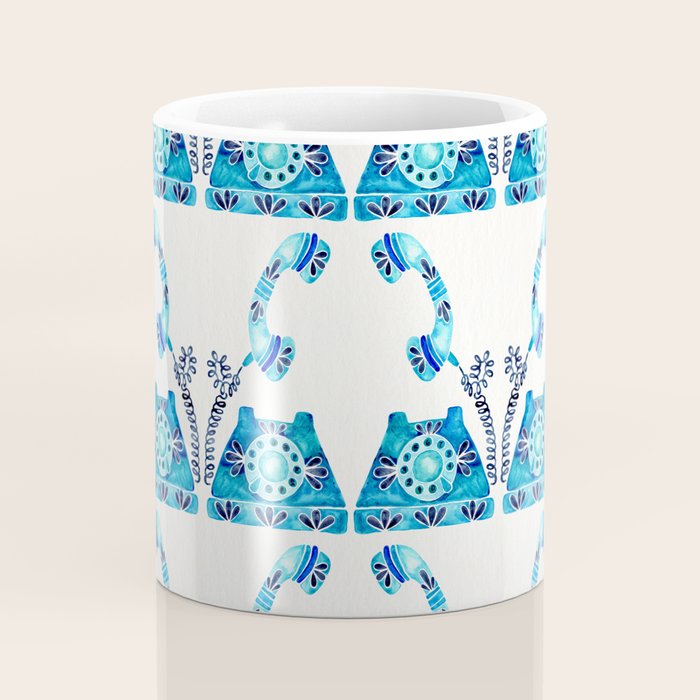 Vintage Rotary Phone - Blue Raspberry Coffee Mug Gallery Image 4