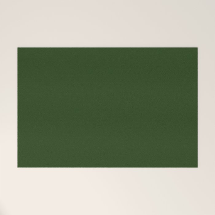 Solid Dark Forest Green Simple Solid Color All Over Print Welcome Mat Gallery Image 1