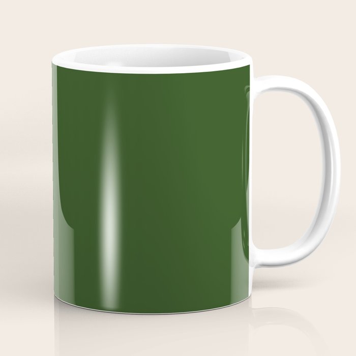 Solid Dark Forest Green Simple Solid Color All Over Print Coffee Mug Gallery Image 1