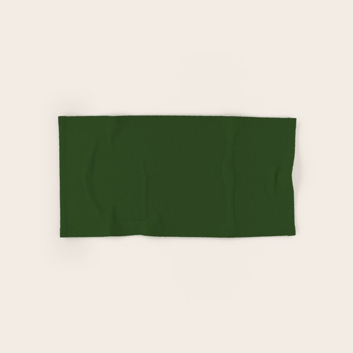 Solid Dark Forest Green Simple Solid Color All Over Print Bath Towel Gallery Image 1