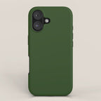 Solid Dark Forest Green Simple Solid Color All Over Print iPhone Case Gallery Image 1
