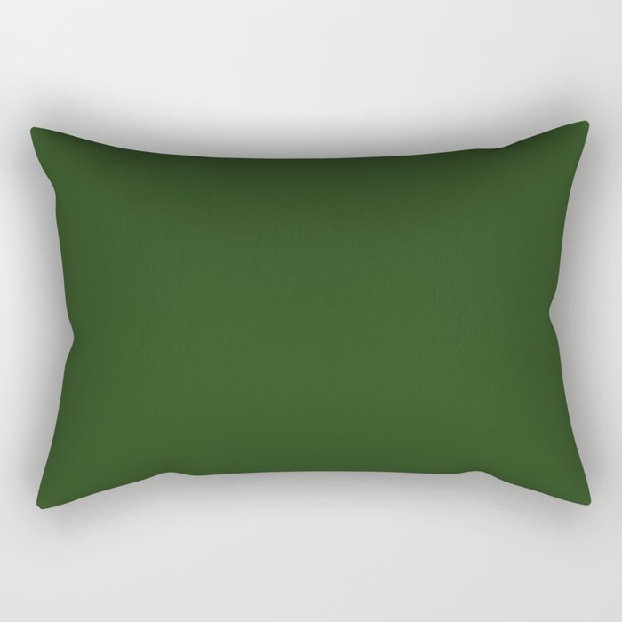 Solid Dark Forest Green Simple Solid Color All Over Print Rectangular Pillow Gallery Image 2