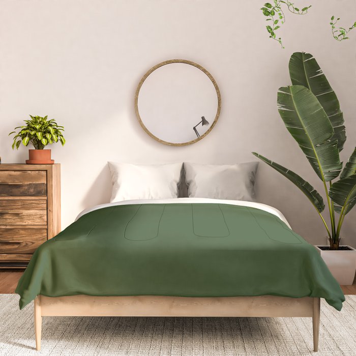 Solid Dark Forest Green Simple Solid Color All Over Print Comforter Gallery Image 3