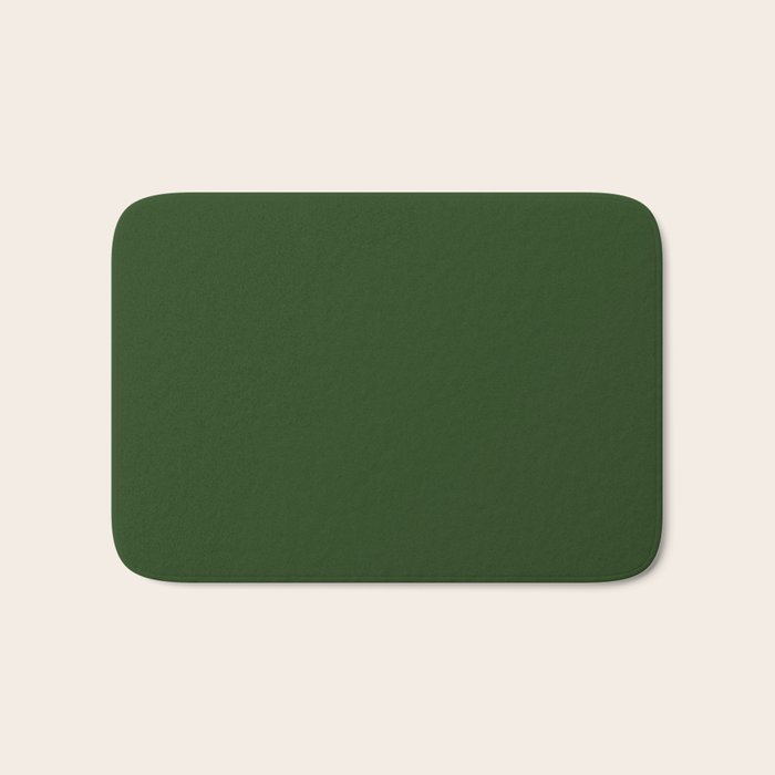 Solid Dark Forest Green Simple Solid Color All Over Print Bath Mat Gallery Image 1