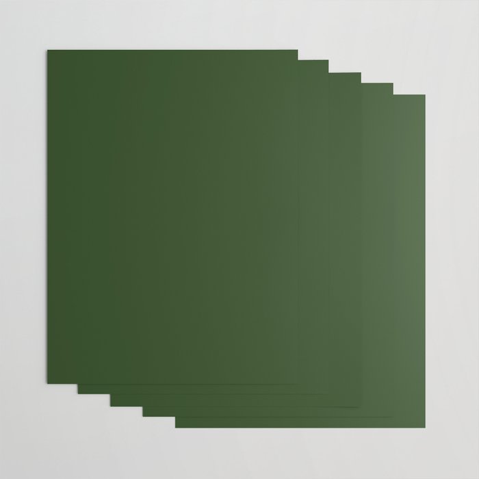Solid Dark Forest Green Simple Solid Color All Over Print Wrapping Paper Gallery Image 3